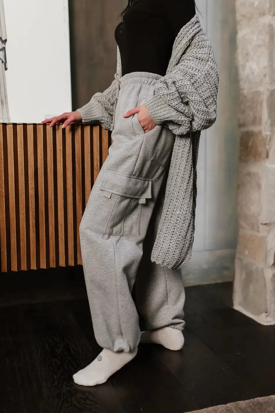 Joanna Cargo Sweatpants in Grey - FINAL SALE sold by bohme product image thumbnail 2