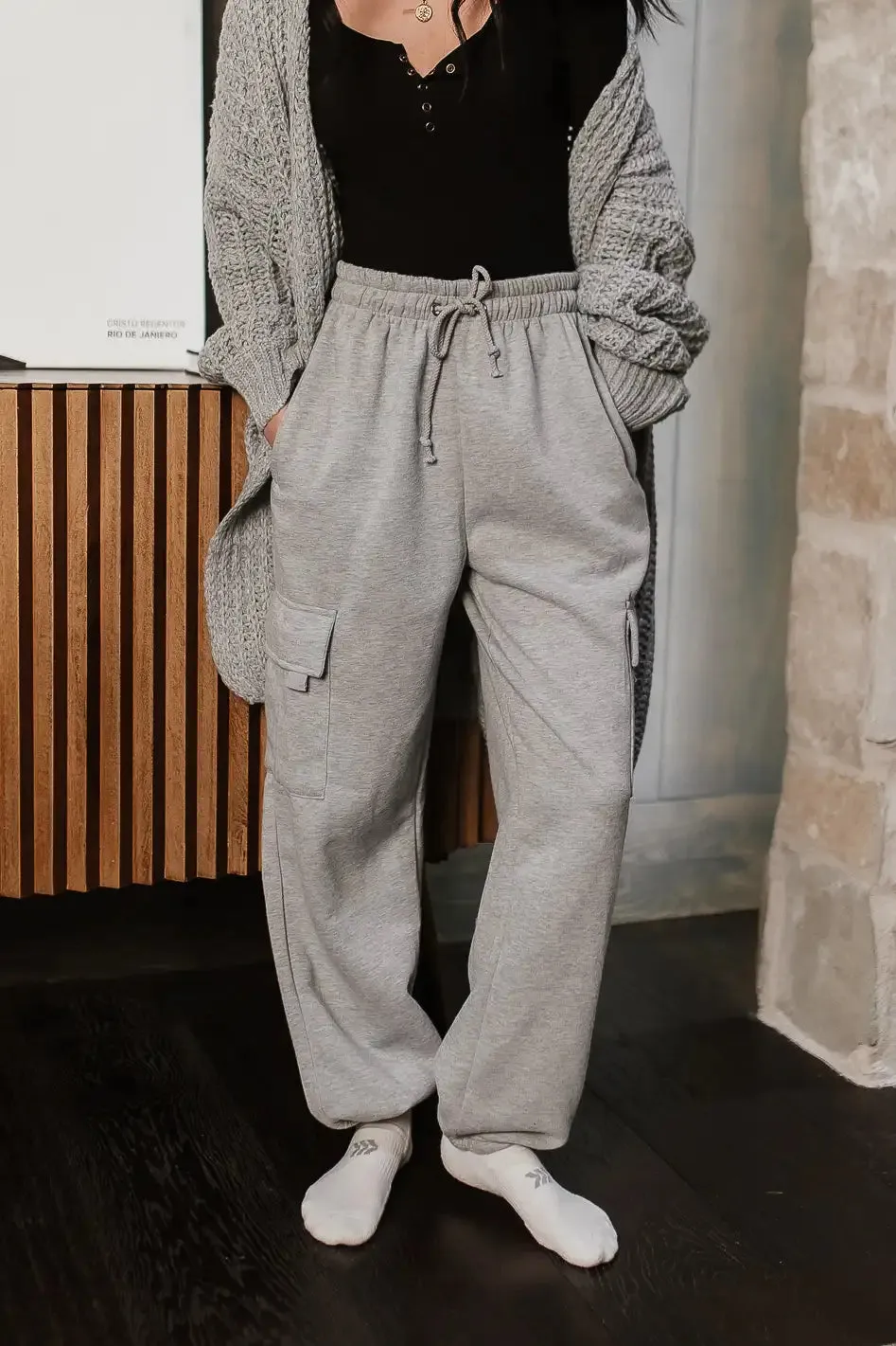 Joanna Cargo Sweatpants in Grey - FINAL SALE sold by bohme product image thumbnail 3