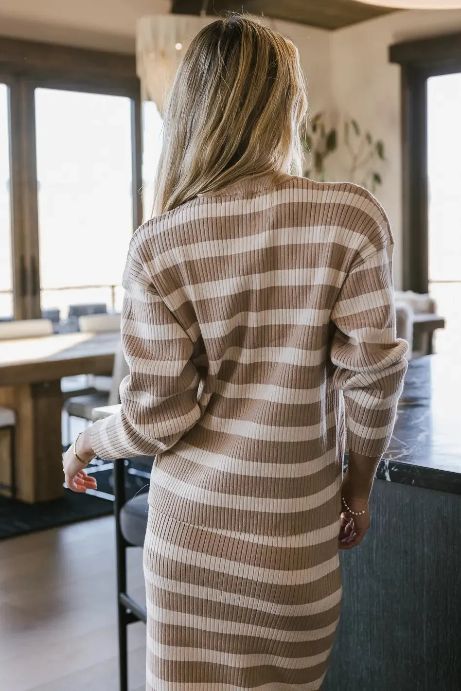 Alani Striped Sweater in Taupe - FINAL SALE sold by bohme product image thumbnail 3