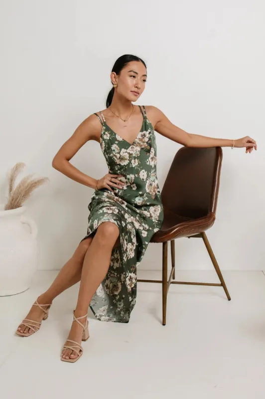 Blake Floral Midi Dress in Green - FINAL SALE sold by bohme