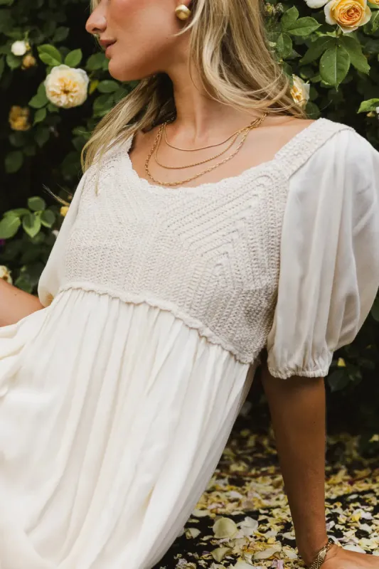 Nina Crocheted Midi Dress in Natural - FINAL SALE sold by bohme