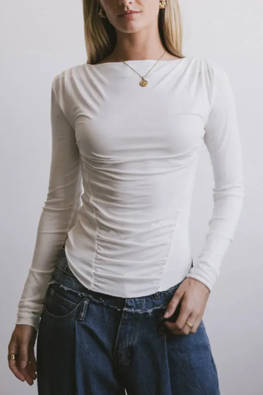 Bianca Ruched Top in Ivory - FINAL SALE sold by bohme