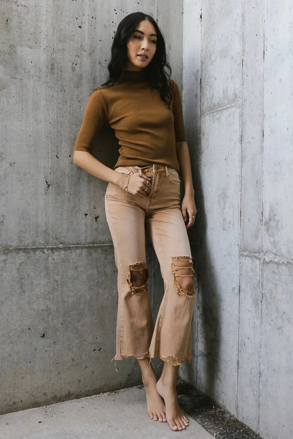 Charlie Distressed Jeans in Mustard - FINAL SALE sold by bohme product image thumbnail 2