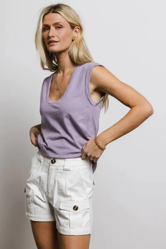 Jaylene Muscle Tee in Purple - FINAL SALE sold by bohme