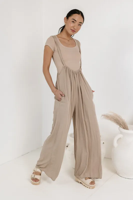 Keely Overall Pants in Sand - FINAL SALE sold by bohme