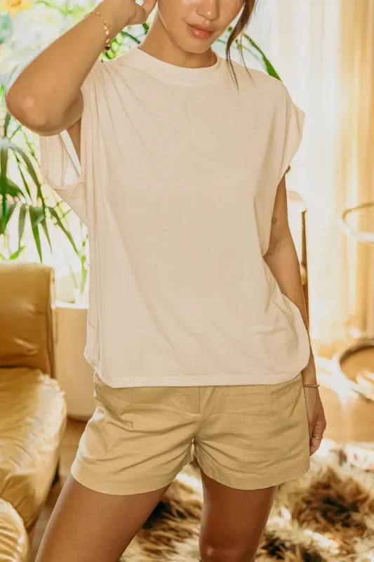 Greta Muscle Tee in Cream sold by bohme