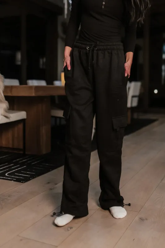 Joanna Cargo Sweatpants in Black - FINAL SALE sold by bohme