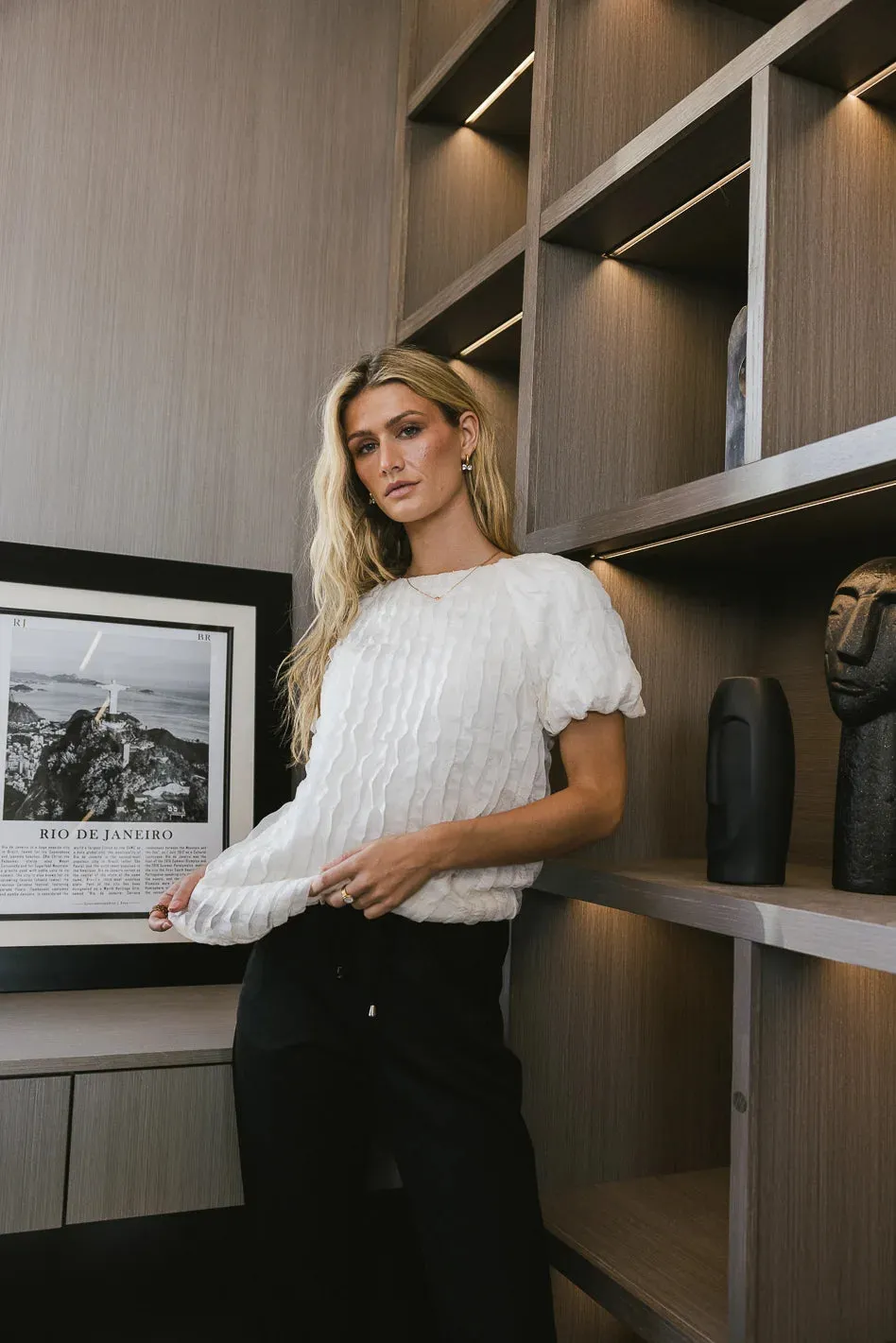 Patton Ruffle Blouse in Cream - FINAL SALE sold by bohme product image thumbnail 5