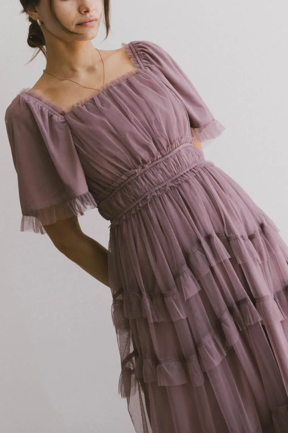 Eugena Ruffled Maxi Dress in Lavender - FINAL SALE sold by bohme product image thumbnail 3