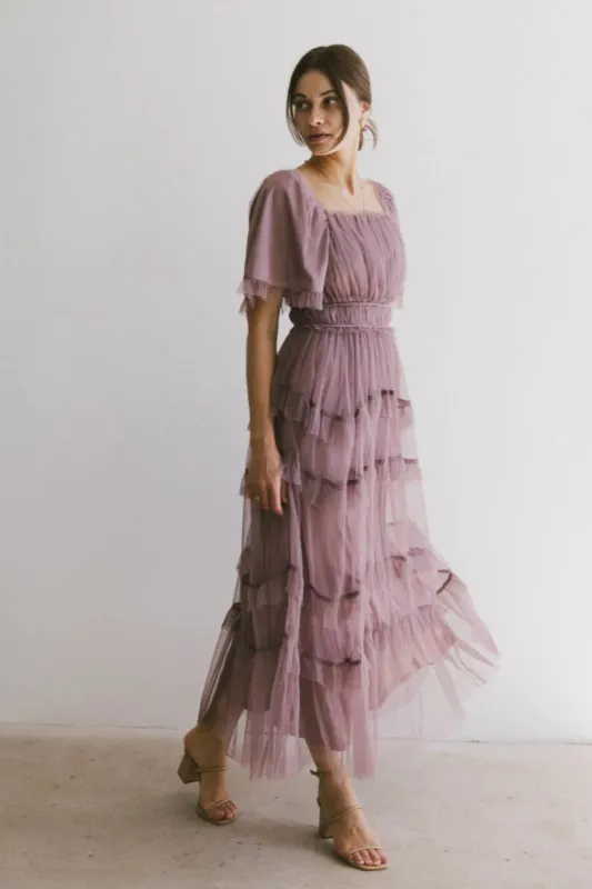 Eugena Ruffled Maxi Dress in Lavender - FINAL SALE sold by bohme