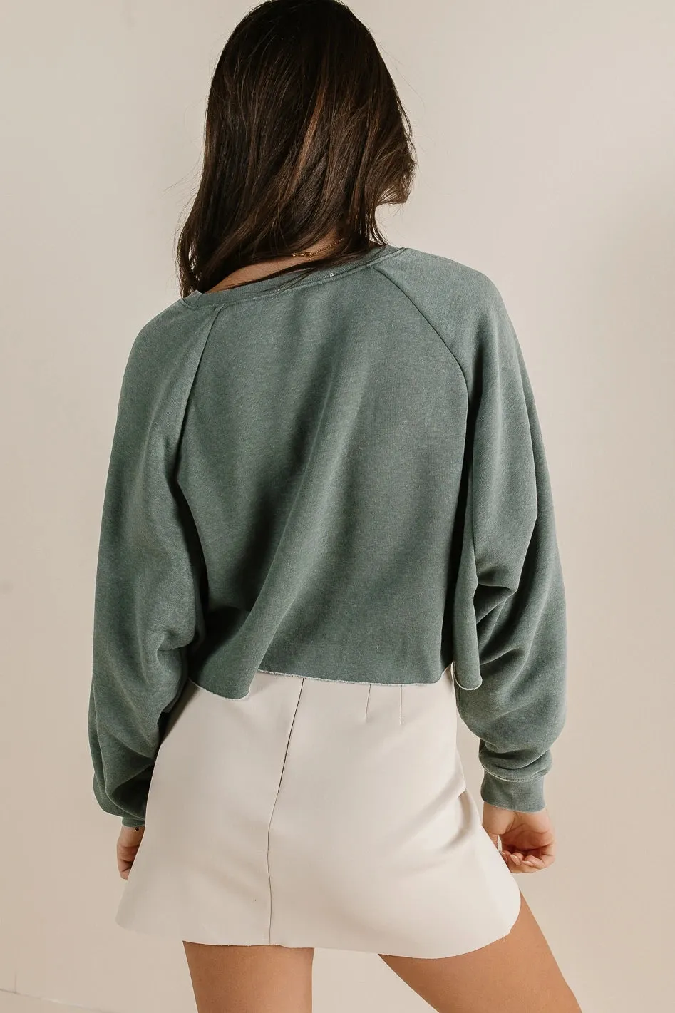 Nara Cropped Sweatshirt in Green - FINAL SALE sold by bohme product image thumbnail 3