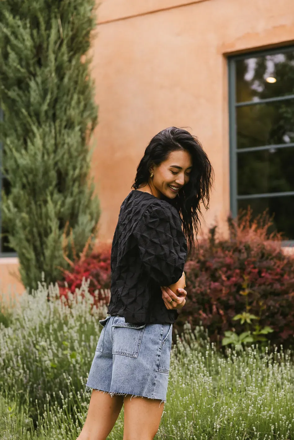 Beverly Textured Blouse in Black - FINAL SALE sold by bohme product image thumbnail 3