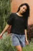 Beverly Textured Blouse in Black - FINAL SALE sold by bohme