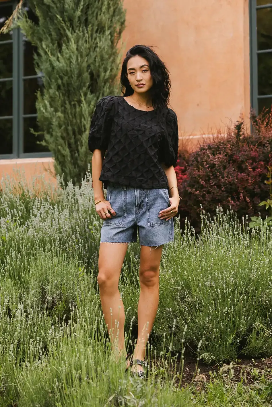 Beverly Textured Blouse in Black - FINAL SALE sold by bohme product image thumbnail 2