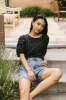 Beverly Textured Blouse in Black - FINAL SALE sold by bohme