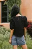 Beverly Textured Blouse in Black - FINAL SALE sold by bohme