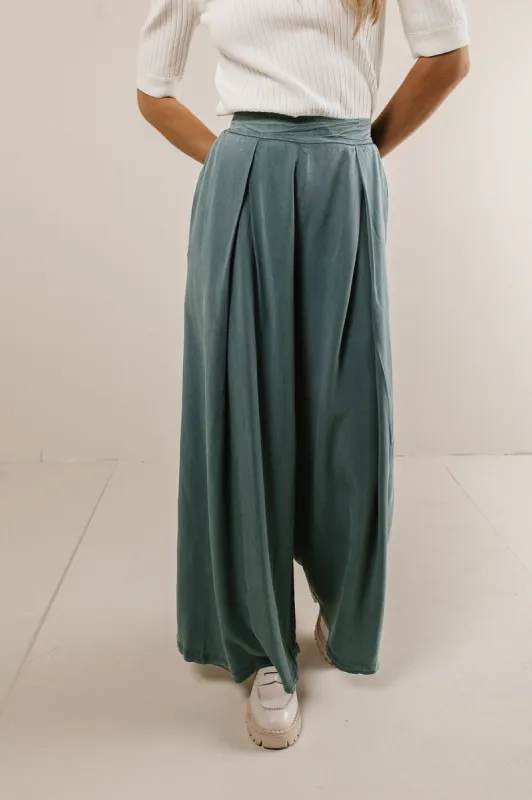 Katie Wide Leg Pants in Teal - FINAL SALE sold by bohme