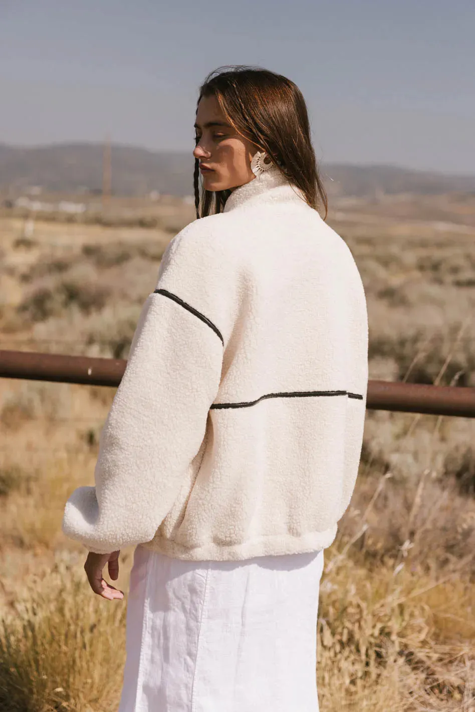 Gabby Fleece Zip Up in Cream - FINAL SALE sold by bohme product image thumbnail 3