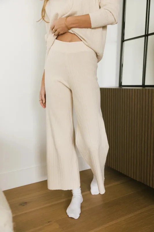 Myla Ribbed Pants in Oatmeal - FINAL SALE sold by bohme
