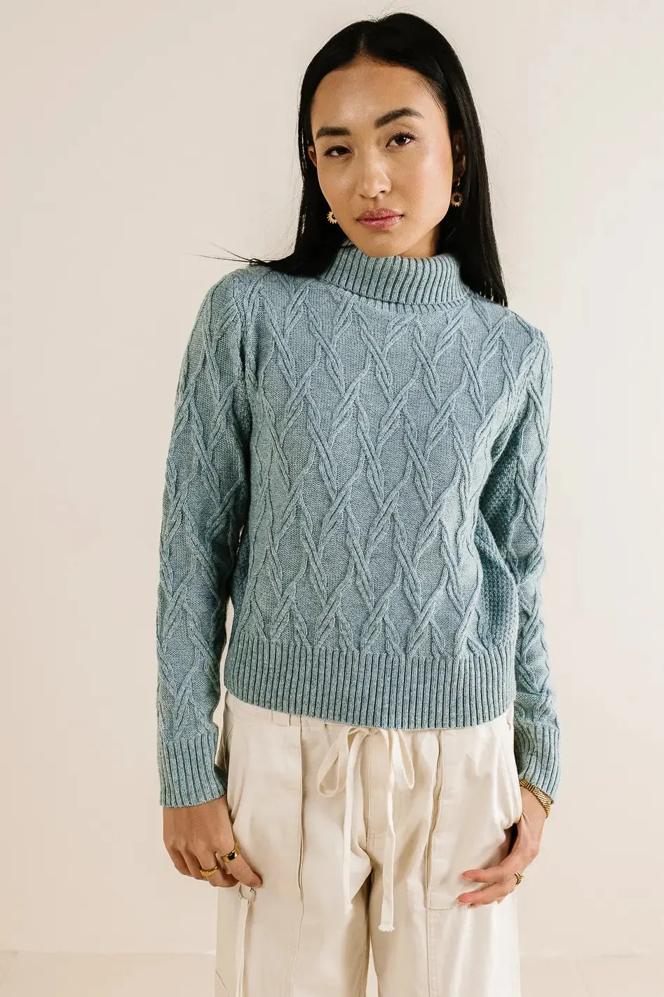 Maeve Turtleneck Sweater in Blue - FINAL SALE sold by bohme product image thumbnail 4