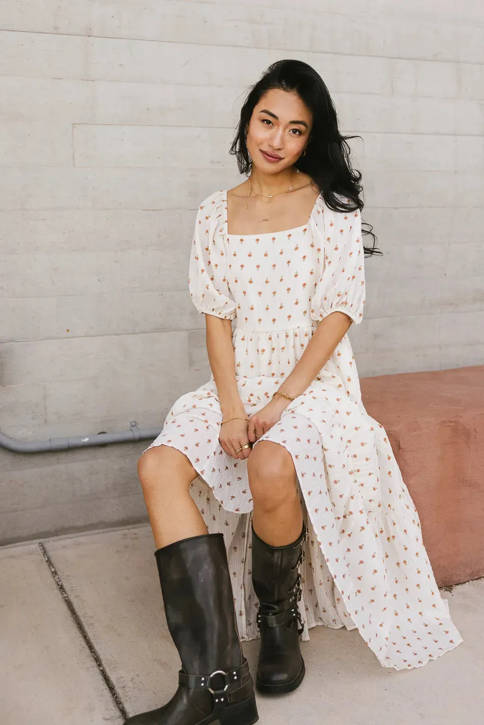 Landrie Ditsy Floral Dress in Rust - FINAL SALE sold by bohme product image thumbnail 4