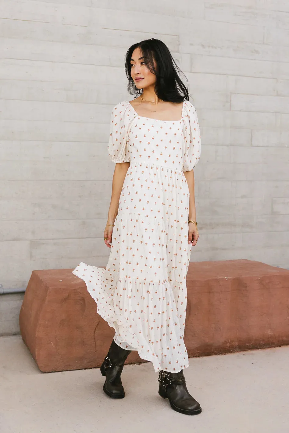 Landrie Ditsy Floral Dress in Rust - FINAL SALE sold by bohme product image thumbnail 3