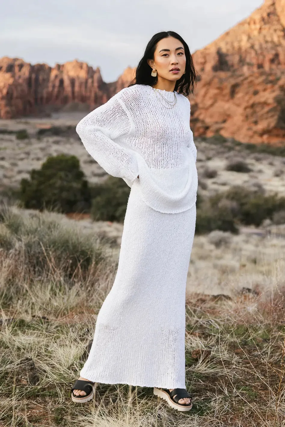 Charlotte Knit Skirt in White - FINAL SALE sold by bohme