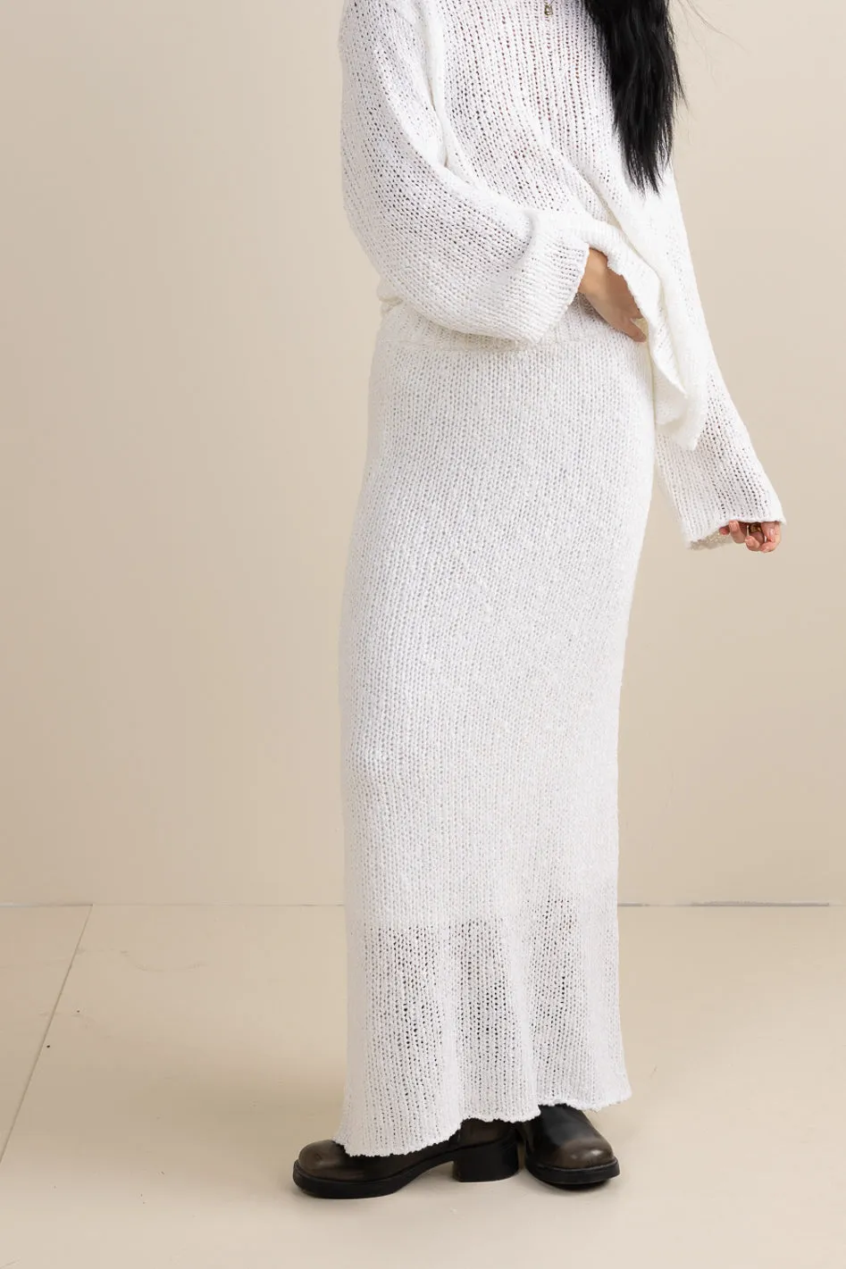 Charlotte Knit Skirt in White - FINAL SALE sold by bohme product image thumbnail 5