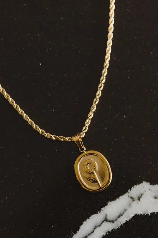 Sunflower Pendant Necklace sold by bohme