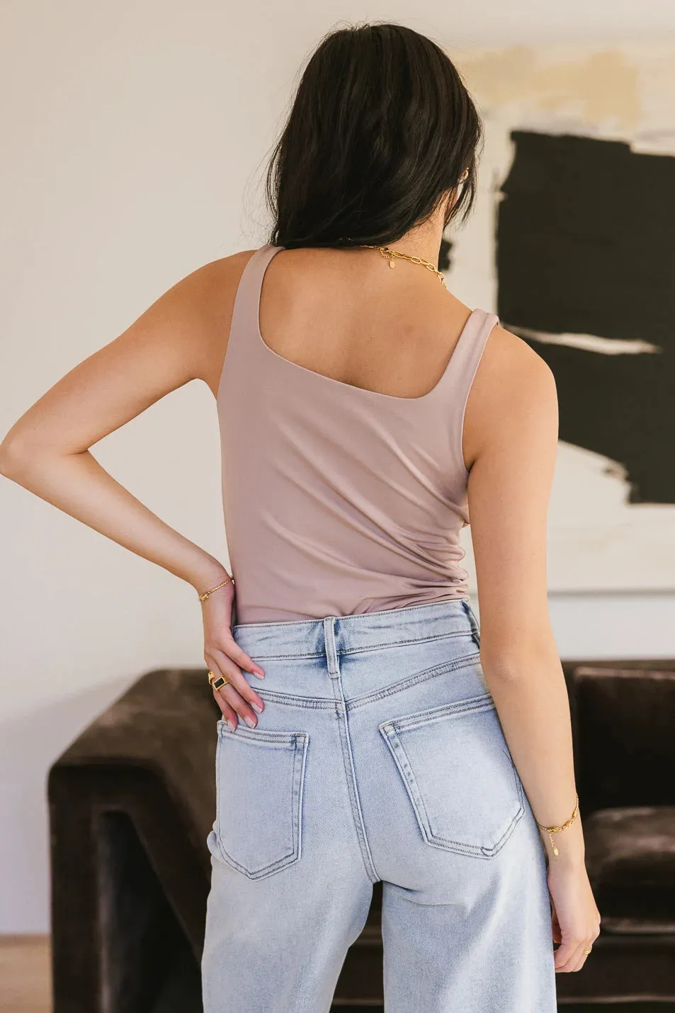 Harper Square Neck Bodysuit in Mauve - FINAL SALE sold by bohme product image thumbnail 3