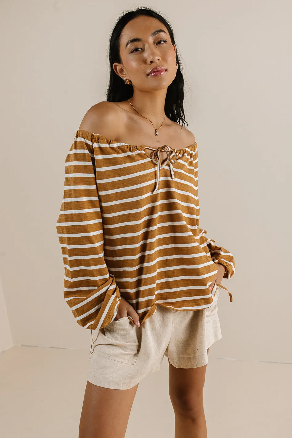 Kilby Striped Top in Mustard - FINAL SALE sold by bohme product image thumbnail 2