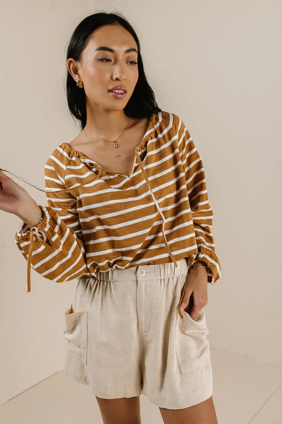 Kilby Striped Top in Mustard - FINAL SALE sold by bohme product image thumbnail 3