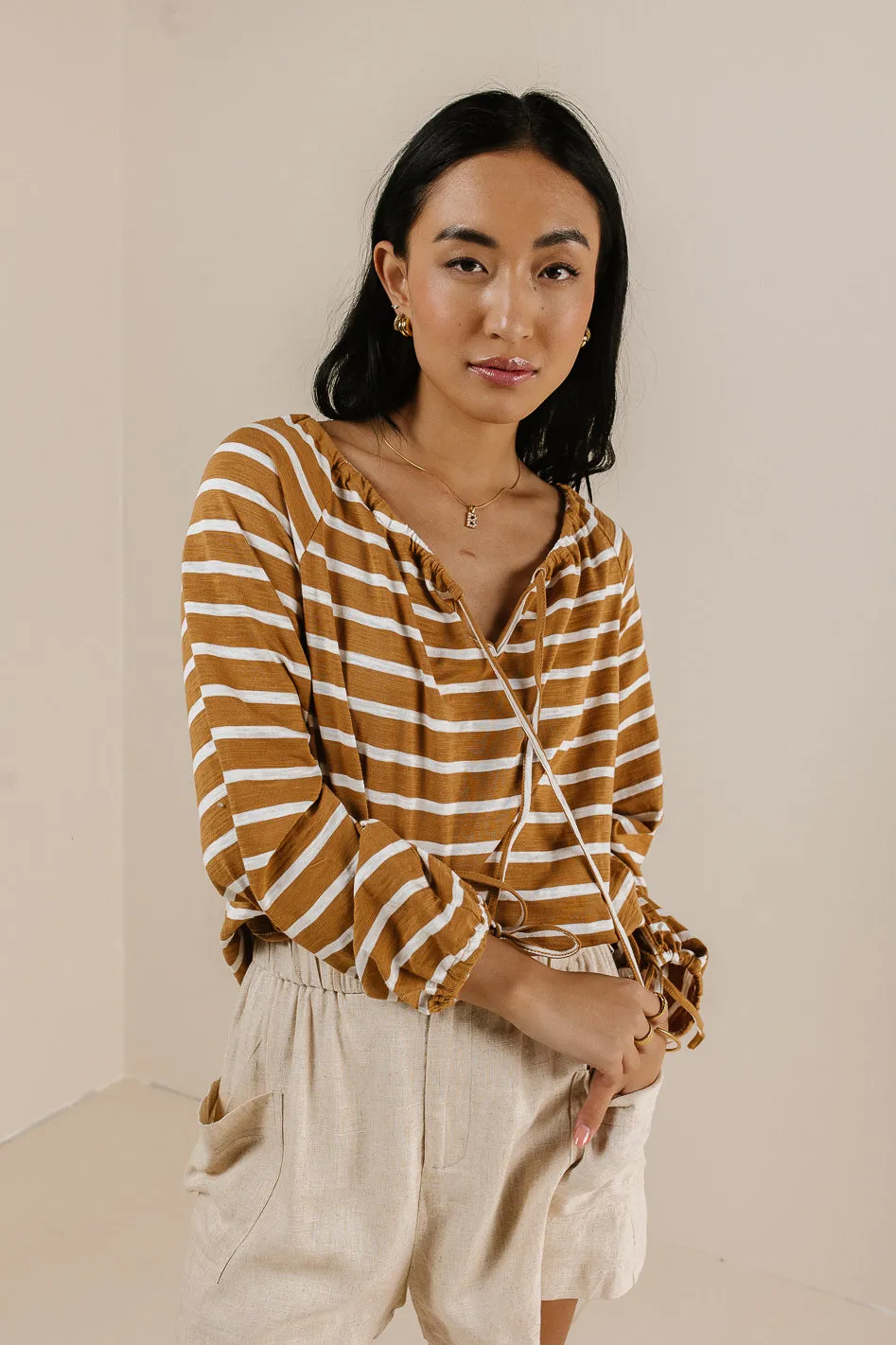 Kilby Striped Top in Mustard - FINAL SALE sold by bohme product image thumbnail 4