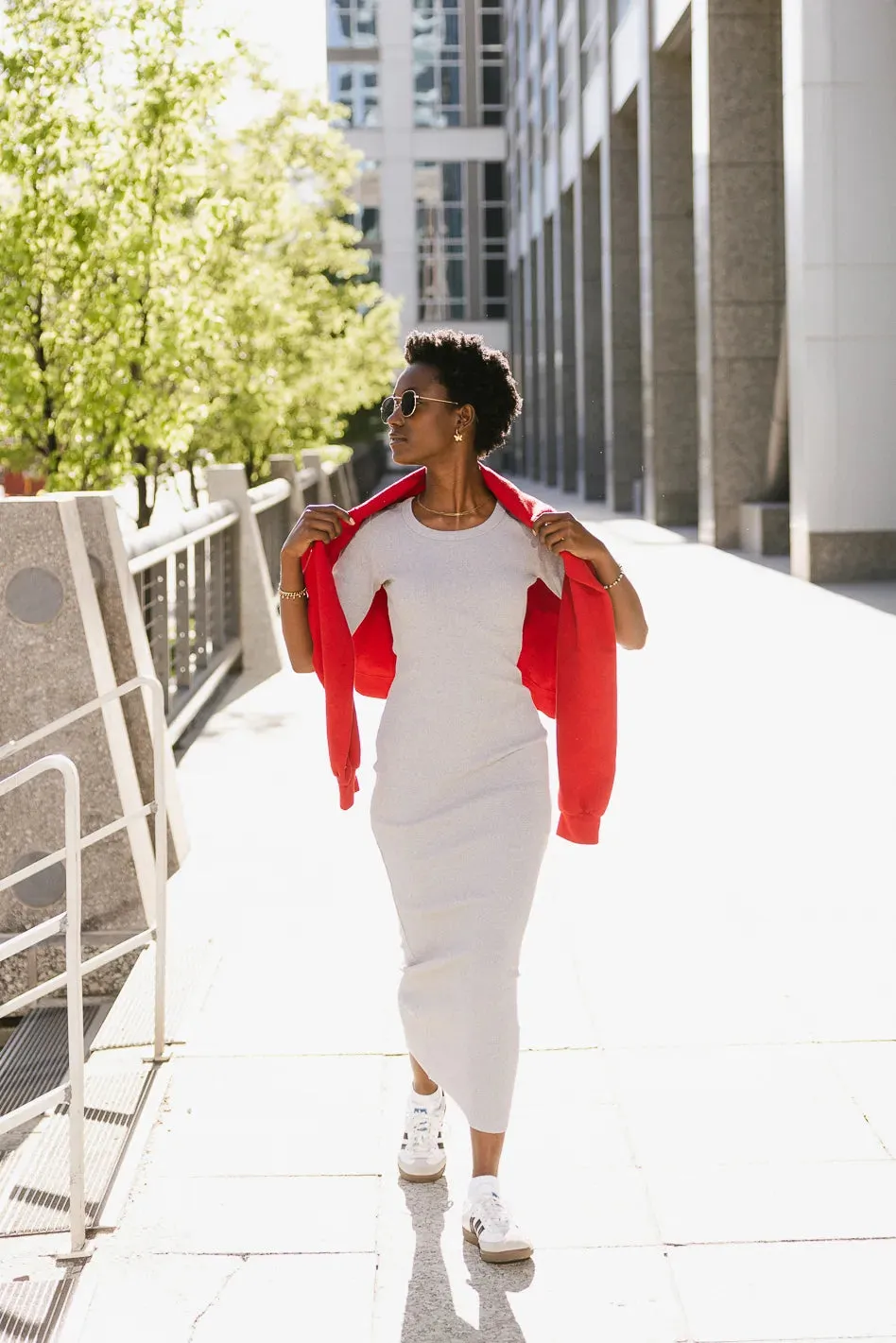Lori Ribbed Dress in Grey - FINAL SALE sold by bohme product image thumbnail 3