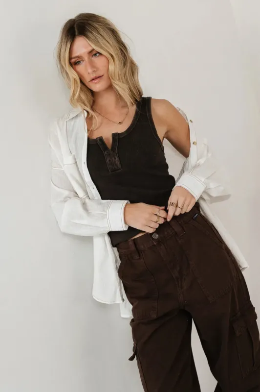 Emmett Ribbed Tank in Black - FINAL SALE sold by bohme