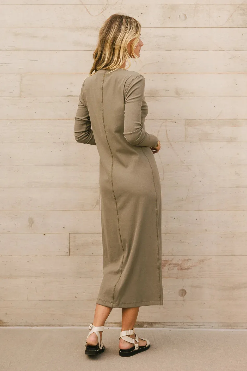 Hollis Ribbed Dress in Olive - FINAL SALE sold by bohme product image thumbnail 4