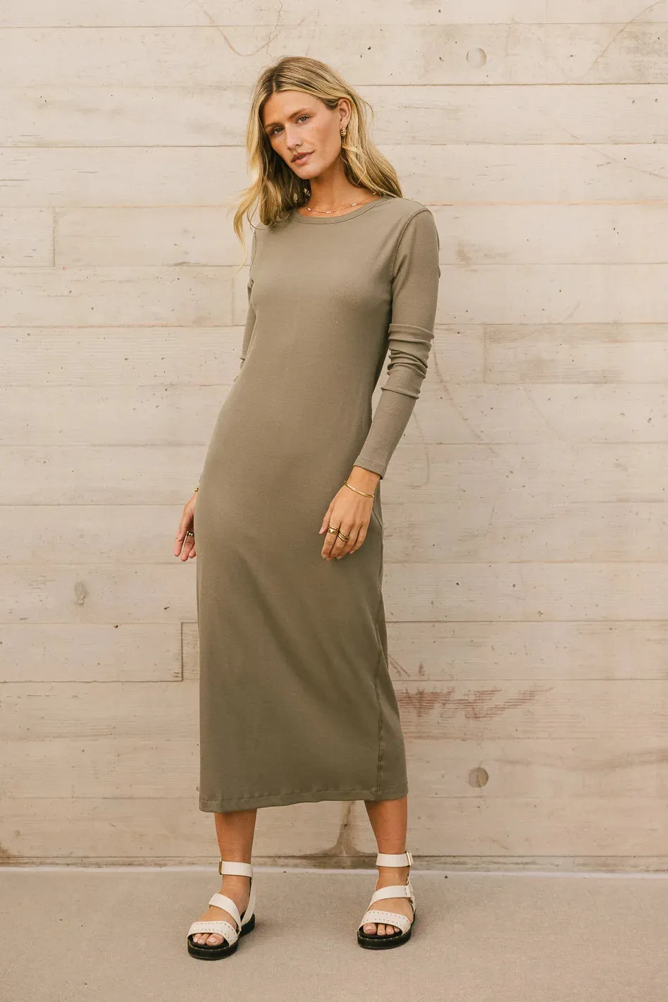 Hollis Ribbed Dress in Olive - FINAL SALE sold by bohme product image thumbnail 2