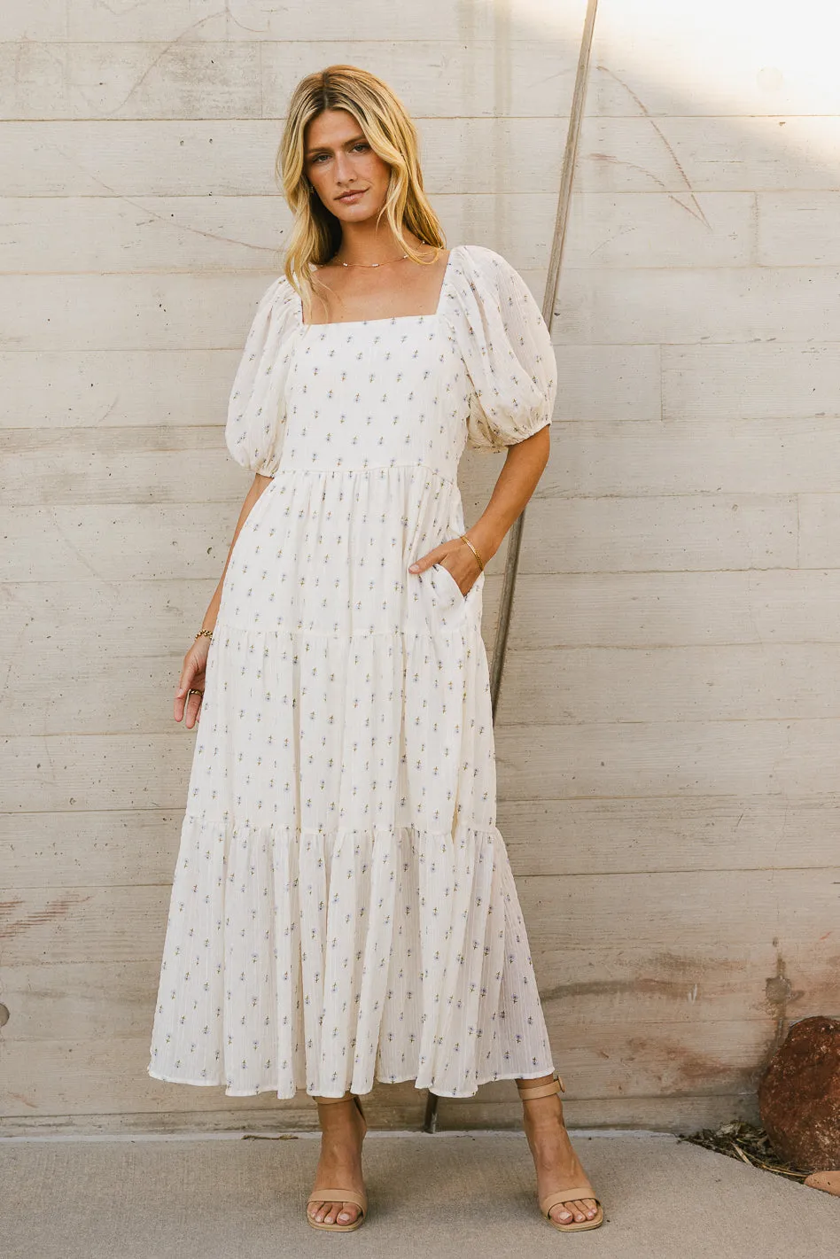 Landrie Ditsy Floral Dress in Blue sold by bohme