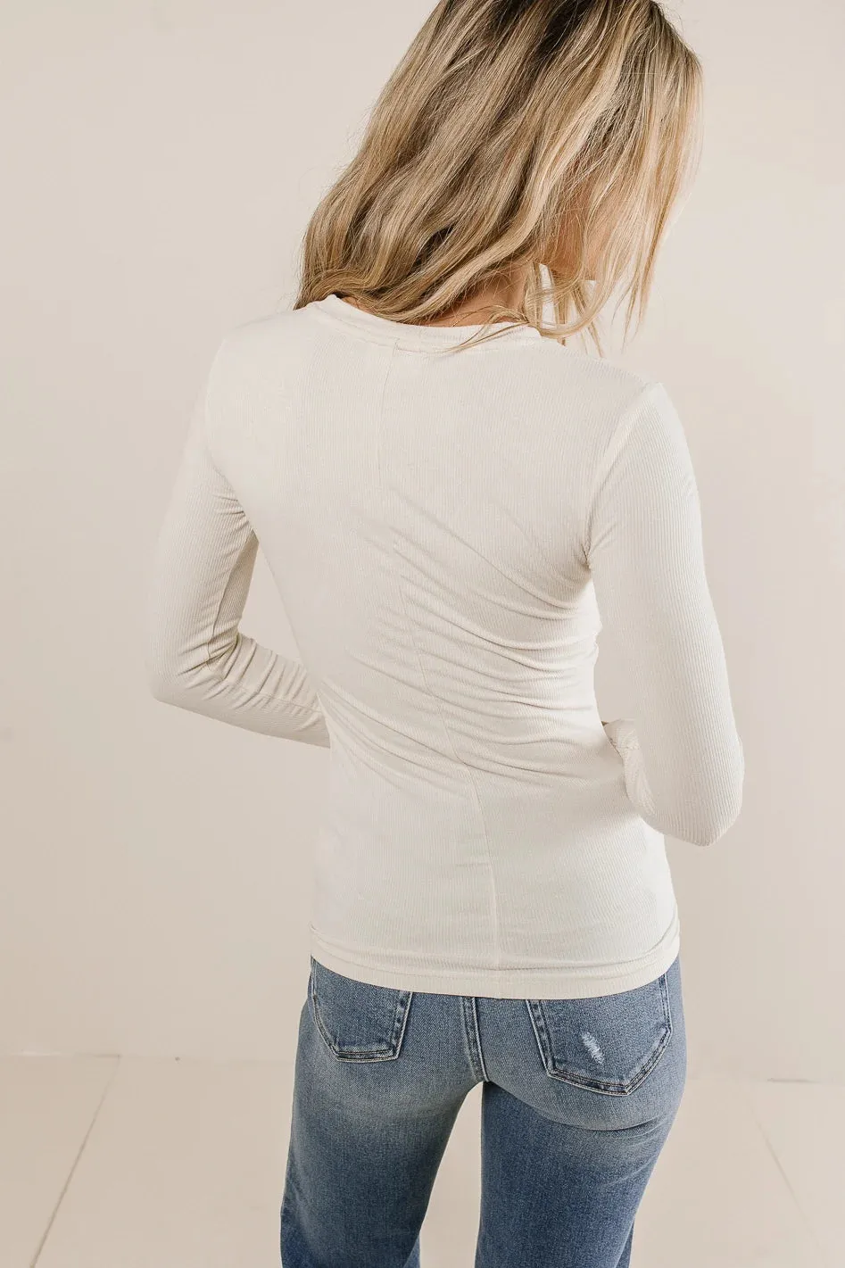 Journee Ribbed Top in Cream - FINAL SALE sold by bohme product image thumbnail 4