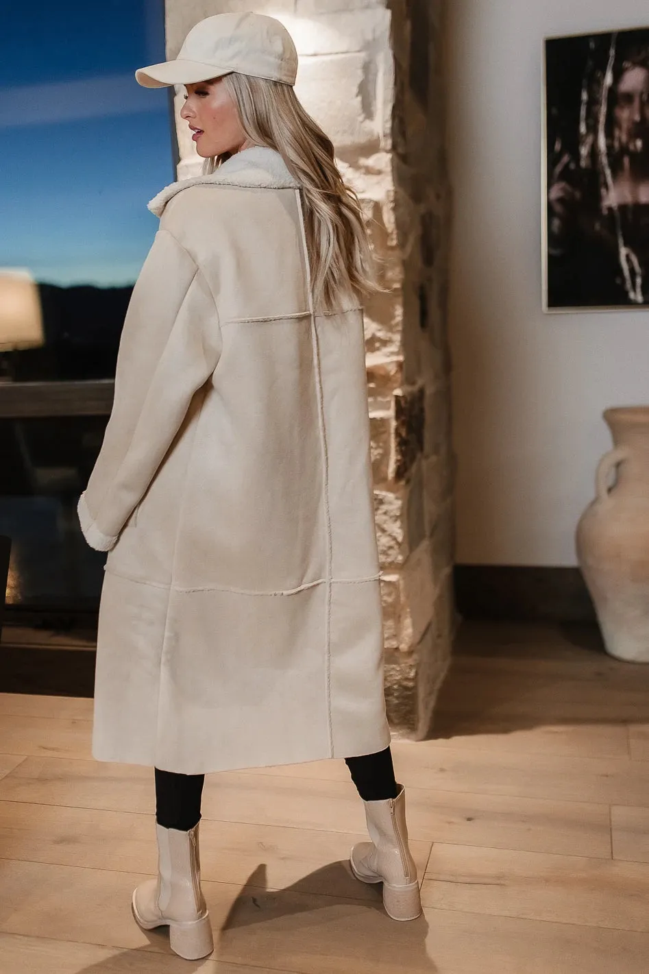 Tessa Sherpa Coat in Cream - FINAL SALE sold by bohme product image thumbnail 3