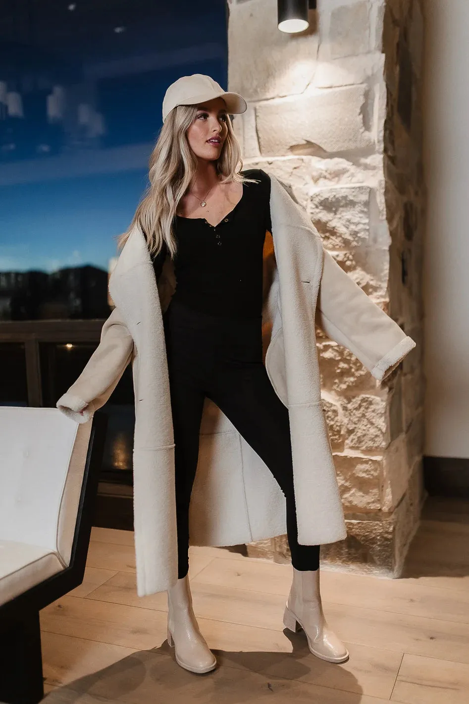 Tessa Sherpa Coat in Cream - FINAL SALE sold by bohme product image thumbnail 4