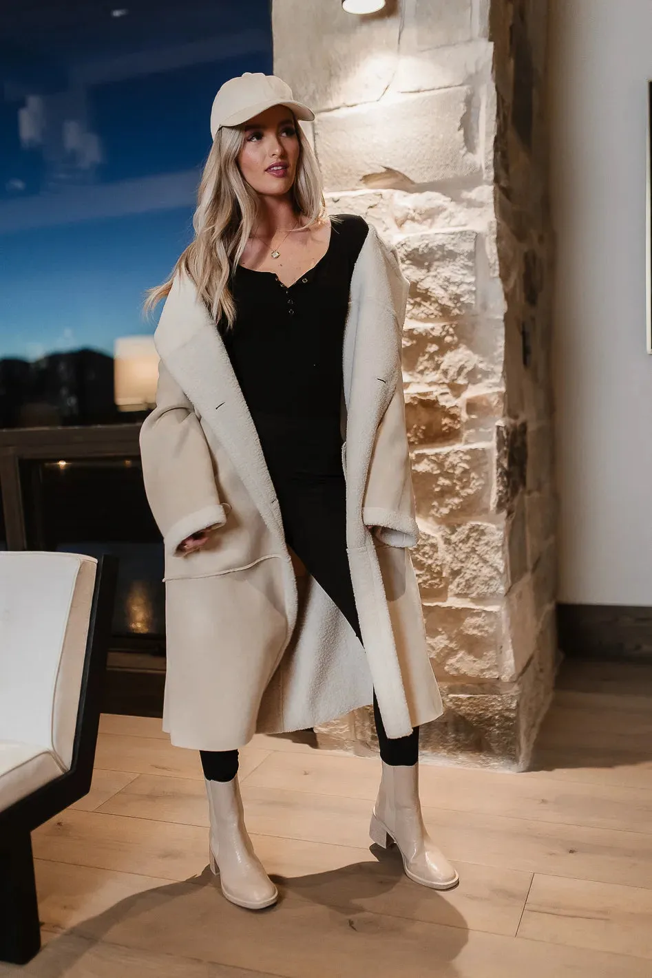 Tessa Sherpa Coat in Cream - FINAL SALE sold by bohme product image thumbnail 5