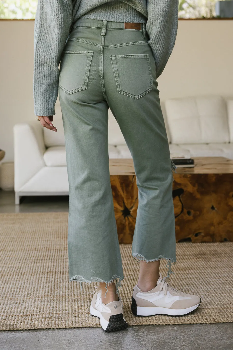 Charlie Distressed Jeans in Olive - FINAL SALE sold by bohme product image thumbnail 2