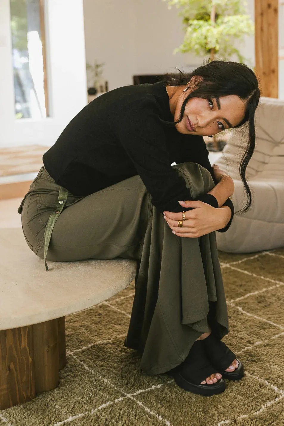 Hadlee Utility Maxi Skirt in Olive - FINAL SALE sold by bohme product image thumbnail 3