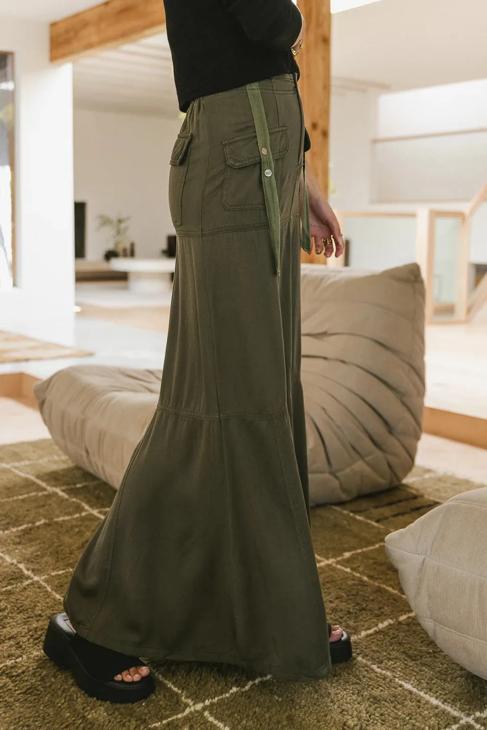 Hadlee Utility Maxi Skirt in Olive - FINAL SALE sold by bohme product image thumbnail 4