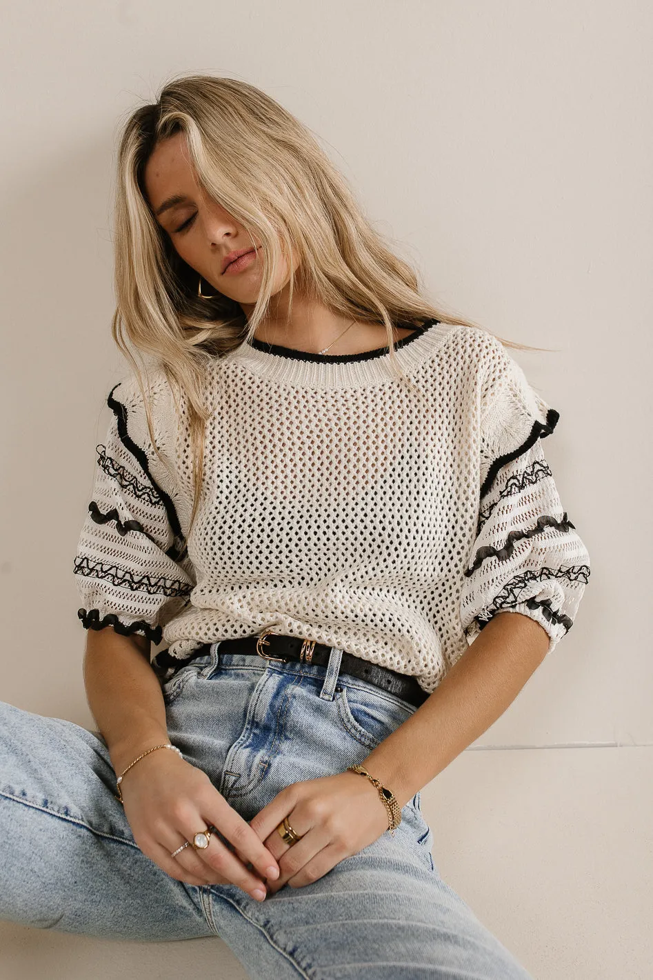 Paislee Knit Sweater Top - FINAL SALE sold by bohme product image thumbnail 2