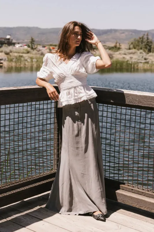 Sunny Maxi Skirt in Grey - FINAL SALE sold by bohme