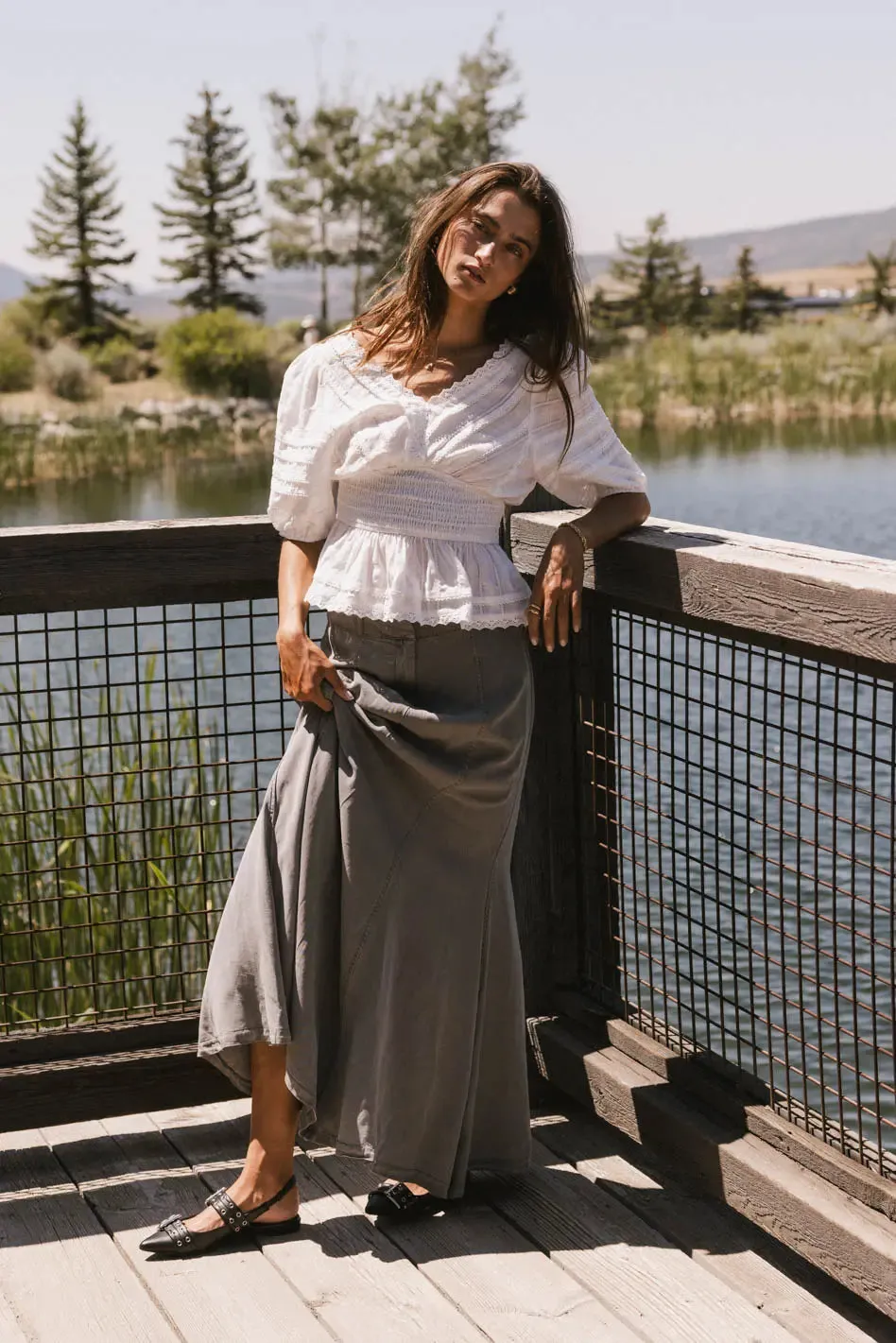 Sunny Maxi Skirt in Grey - FINAL SALE sold by bohme product image thumbnail 3