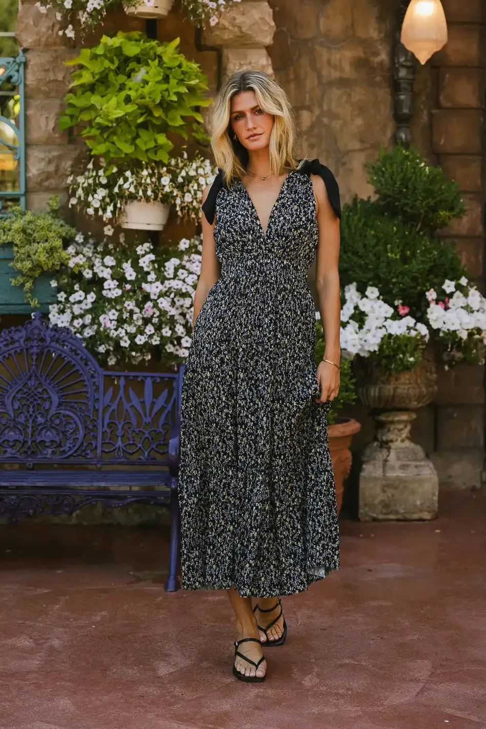 Josephine Floral Tie Strap Dress - FINAL SALE sold by bohme product image thumbnail 4