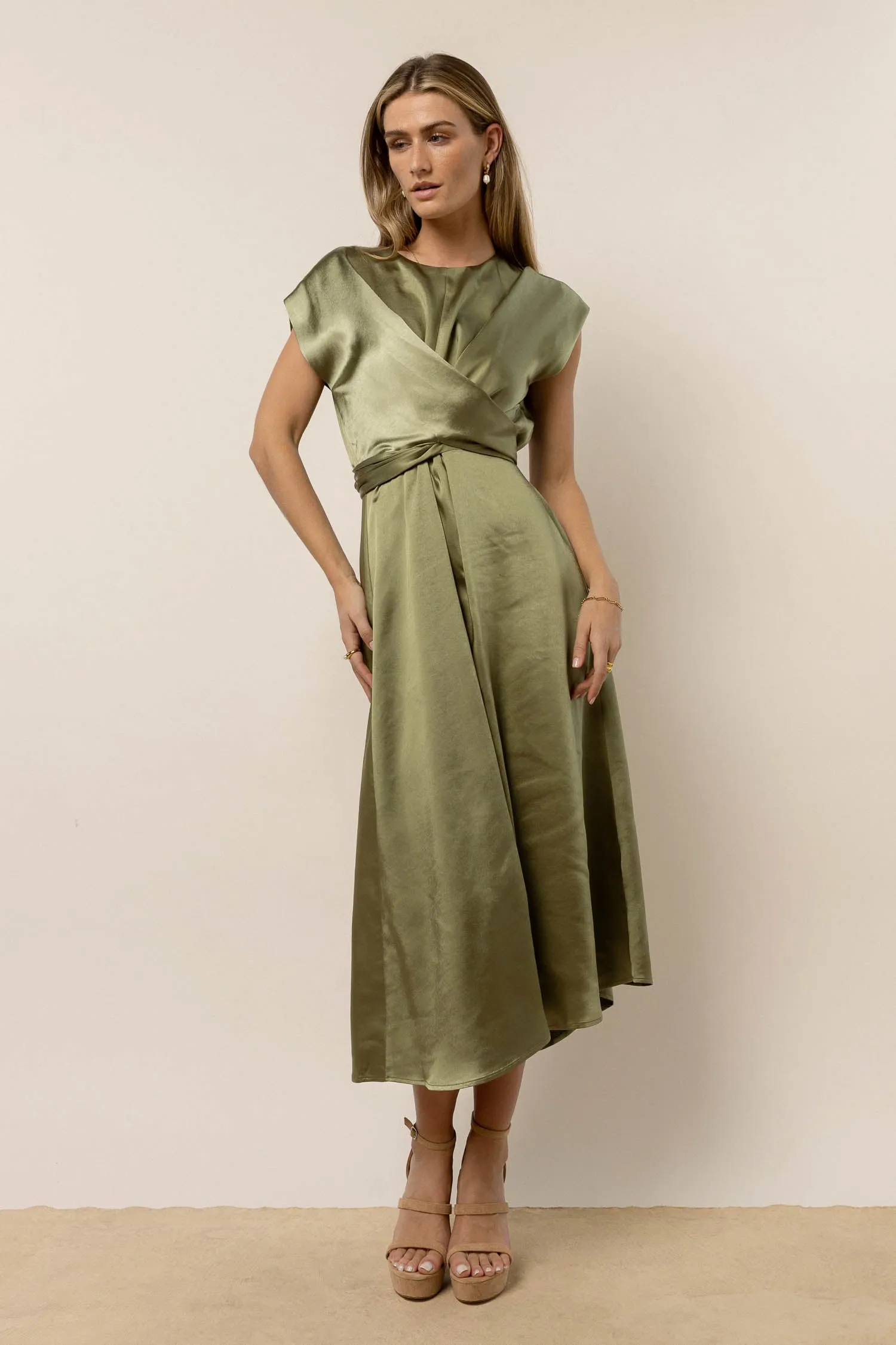 Rosalind Midi Dress in Moss - FINAL SALE sold by bohme